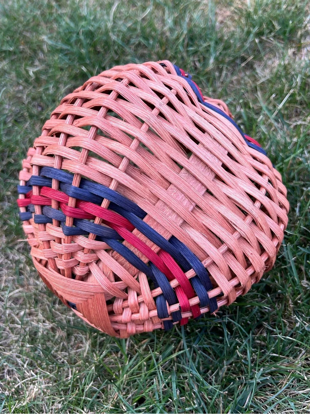 Handwoven Natural Brown Wicker Buttocks Basket with Handle